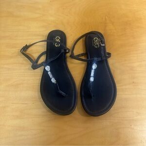 GBG Los Angeles Blakely Gemstone Sandals in Black Size 10